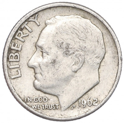 1 дайм (10 центов) 1962 года D США