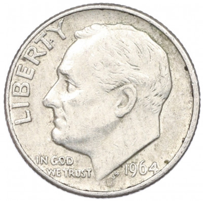 1 дайм (10 центов) 1964 года D США