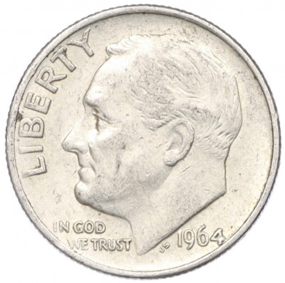 1 дайм (10 центов) 1964 года США