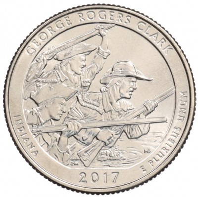 1/4 доллара (25 центов) 2017 года D США «Национальные парки — №40 Национальный исторический парк имени Джорджа Р. Кларка»