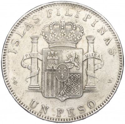1 песо 1897 года Испанские Филиппины
