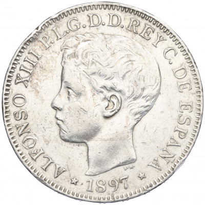 1 песо 1897 года Испанские Филиппины