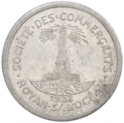 10 сантимов 1922 года Франция — комунна Руайан (департамент Приморская Шаранта) (Нотгельд)