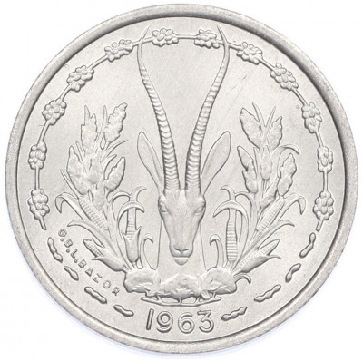 1 франк 1963 года Западная Африка