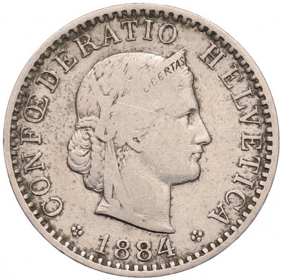 20 раппенов 1884 года Швейцария