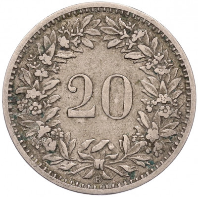 20 раппенов 1884 года Швейцария
