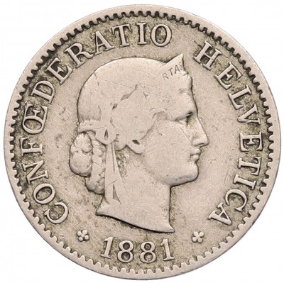 5 раппенов 1881 года Швейцария