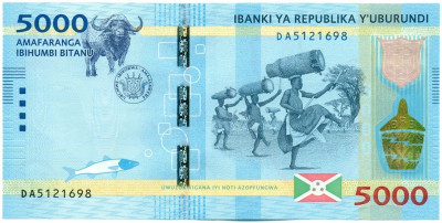 5000 франков 2015 года Бурунди