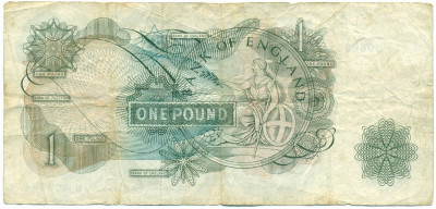 1 фунт 1962 года Великобритания (Банк Англии)