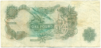 1 фунт 1966 года Великобритания (Банк Англии)