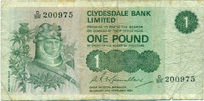 1 фунт 1981 года Великобритания (Банк Шотландии)