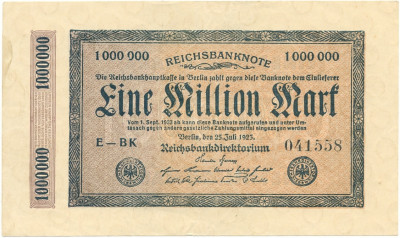 1 миллион марок 1923 года Германия