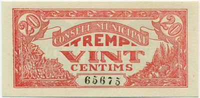 20 сентимо 1937 года Тремп (Гражданская Война в Испании)