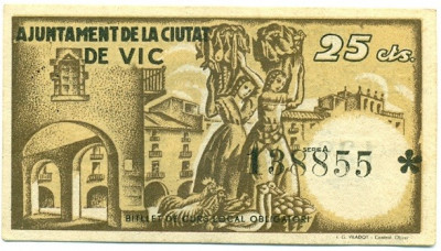 25 сентимо 1937 года Вик (Гражданская Война в Испании)