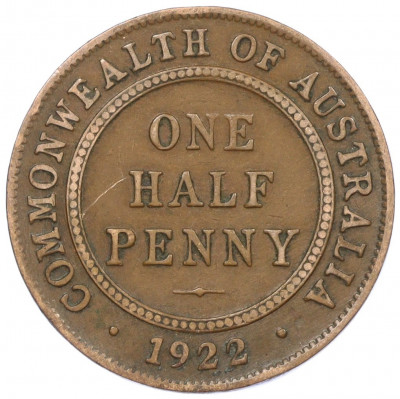 1/2 пенни 1922 года Австралия