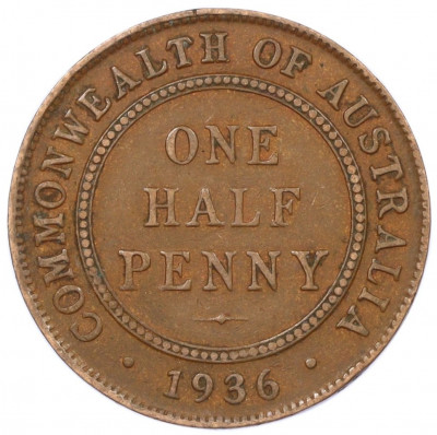 1/2 пенни 1936 года Австралия