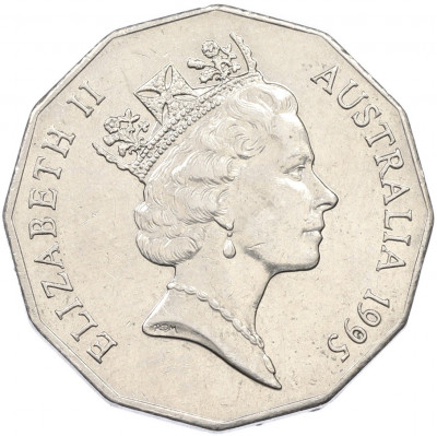 50 центов 1995 года Австралия «50 лет со дня окончания Второй Мировой войны»