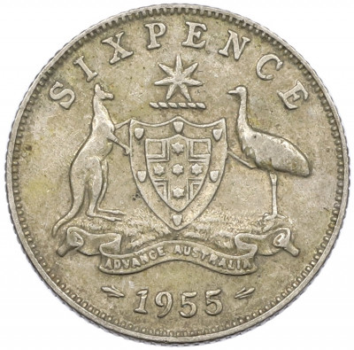 6 пенсов 1955 года Австралия