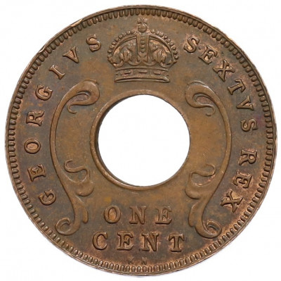 1 цент 1951 года KN Британская Восточная Африка