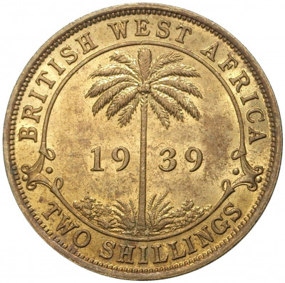 2 шиллинга 1939 года KN Британская Западная Африка