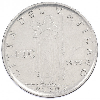 100 лир 1959 года Ватикан