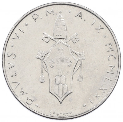 100 лир 1971 года Ватикан