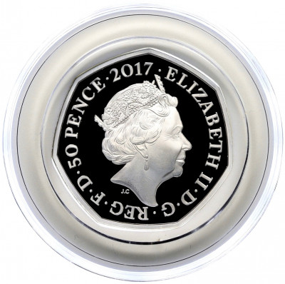 50 пенсов 2017 года Великобритания «150 лет со дня рождения Беатрис Поттер — Бенджамин Банни»