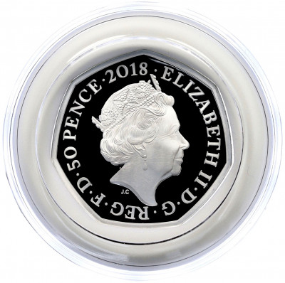 50 пенсов 2018 года Великобритания «150 лет со дня рождения Беатрис Поттер — Флопси Банни»