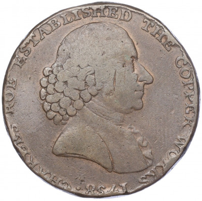 Токен 1/2 пенни 1791 года Великобритания