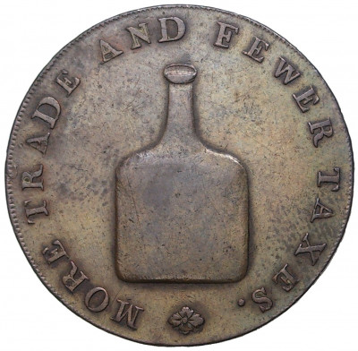 Торговый токен 1/2 пенни 1790-1794 года Великобритания (Норфолк)