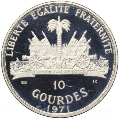 10 гурдов 1971 года Гаити «Вожди Сиу — Stalking Turkey Cherokee»