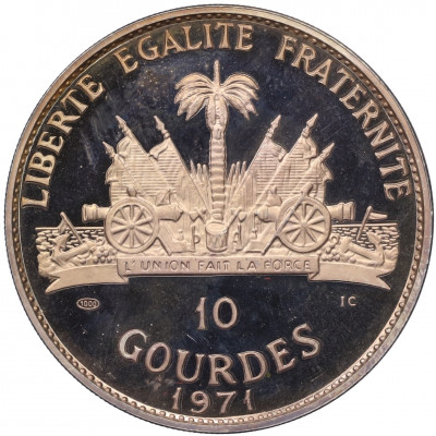 10 гурдов 1971 года Гаити «Вожди Сиу — Джеронимо»