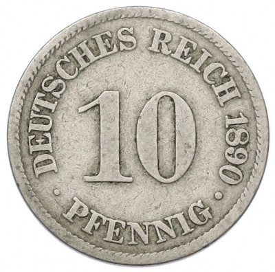 10 пфеннигов 1890 года A Германия