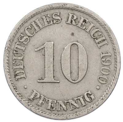 10 пфеннигов 1900 года A Германия