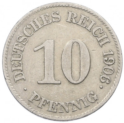 10 пфеннигов 1906 года E Германия