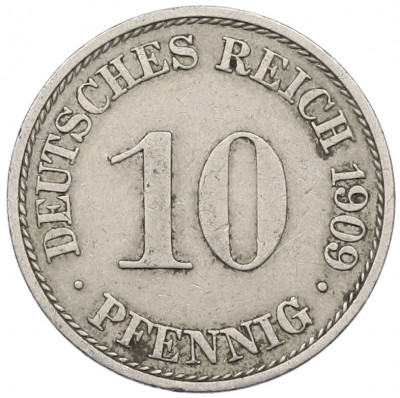 10 пфеннигов 1909 года A Германия