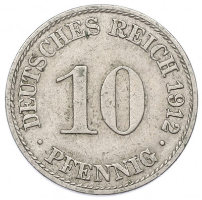 10 пфеннигов 1912 года A Германия