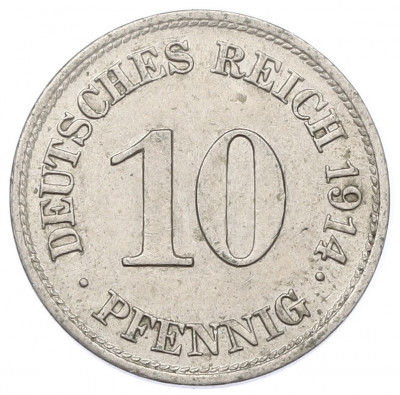 10 пфеннигов 1914 года E Германия