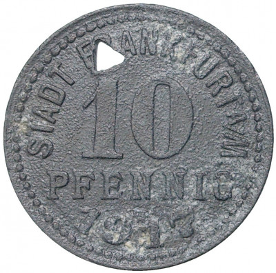 10 пфеннигов 1917 года Германия — город Франкфурт-на-Майне (Нотгельд)