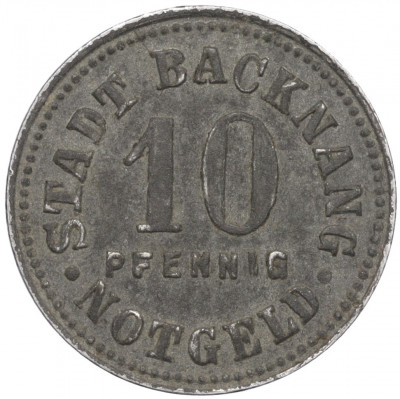 10 пфеннигов 1918 года Германия — город Бакнанг (Нотгельд)