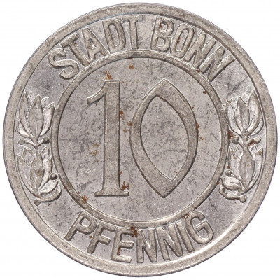 10 пфеннигов 1920 года Германия — город Бонн «Бетховен» (Нотгельд)