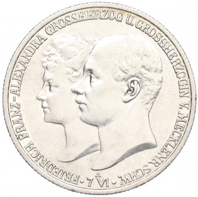 2 марки 1904 года Германия (Мекленбург-Шверин) «Свадьба Герцога Фридриха Франца IV»