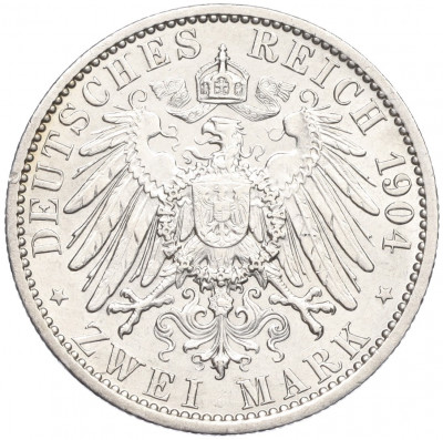 2 марки 1904 года Германия (Мекленбург-Шверин) «Свадьба Герцога Фридриха Франца IV»