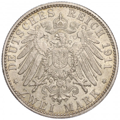 2 марки 1911 года Германия (Бавария) «90 лет со дня рождения Луитпольда Баварского»