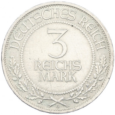 3 рейхсмарки 1926 года А Германия «700 лет статусу свободного города Любека»