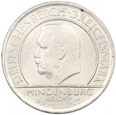 3 рейхсмарки 1929 года F Германия «10 лет Веймарской конституции»