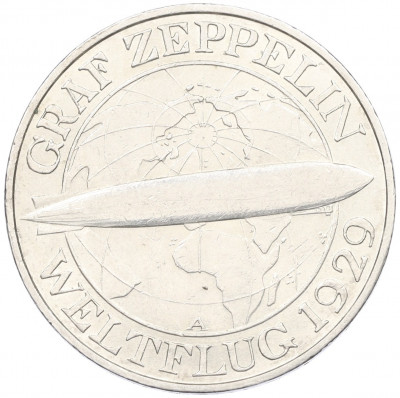 3 рейхсмарки 1930 года А Германия «Полёт дирижабля Граф Цеппелин»