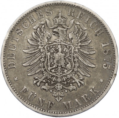 5 марок 1875 года Германия (Вюртемберг)