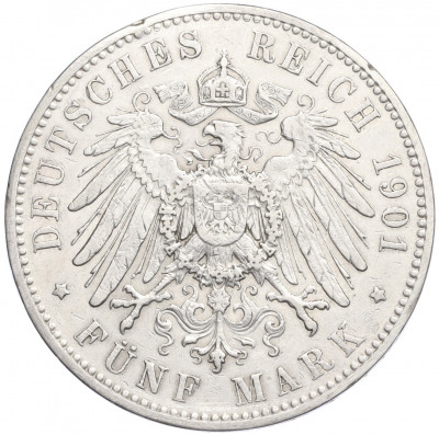 5 марок 1901 года Е Германия (Саксония)