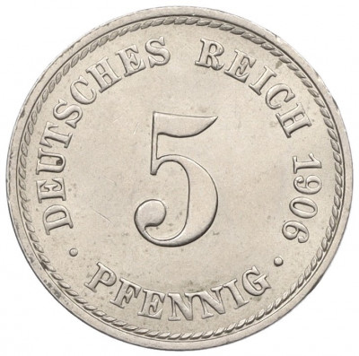 5 пфеннигов 1906 года А Германия
